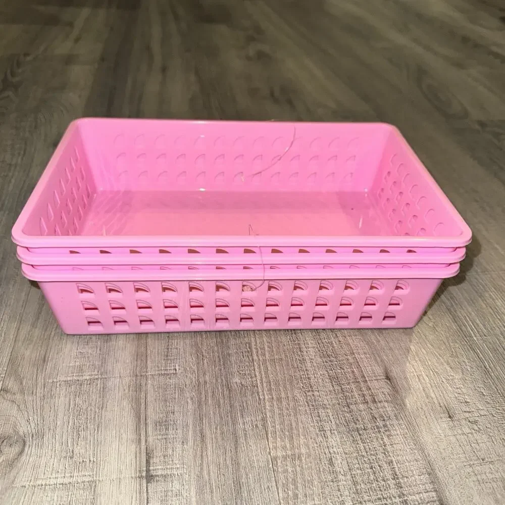 Making the Grade Pink Small Long Storage Baskets Containers 3 Count Hobby Lobby